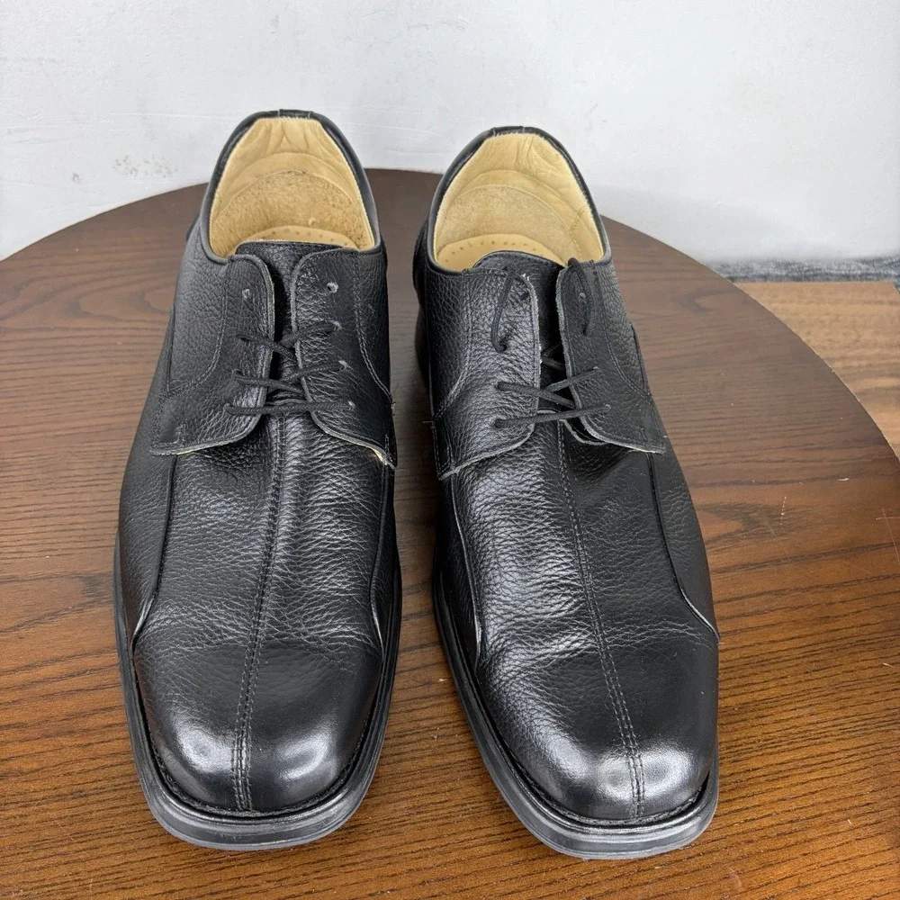 Studio Belvedere Bay Bridge Oxford Shoes Men's 13 EEE Black Pebble Leather Derby